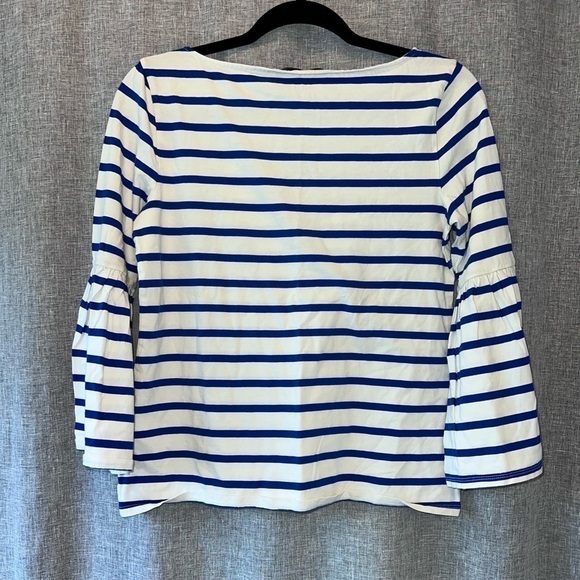 Banana Republic Blue & White Striped Bell Sleeve Top - Size Small - Picture 5 of 7
